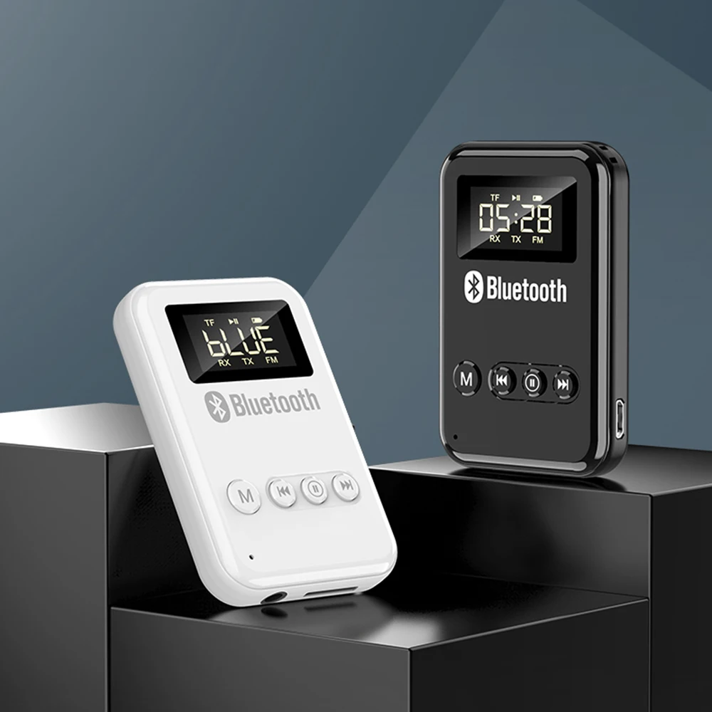 Приемник-передатчик Bluetooth 5 0 адаптер со светодиодным цифровым дисплеем 3 мм AUX MP3 TF