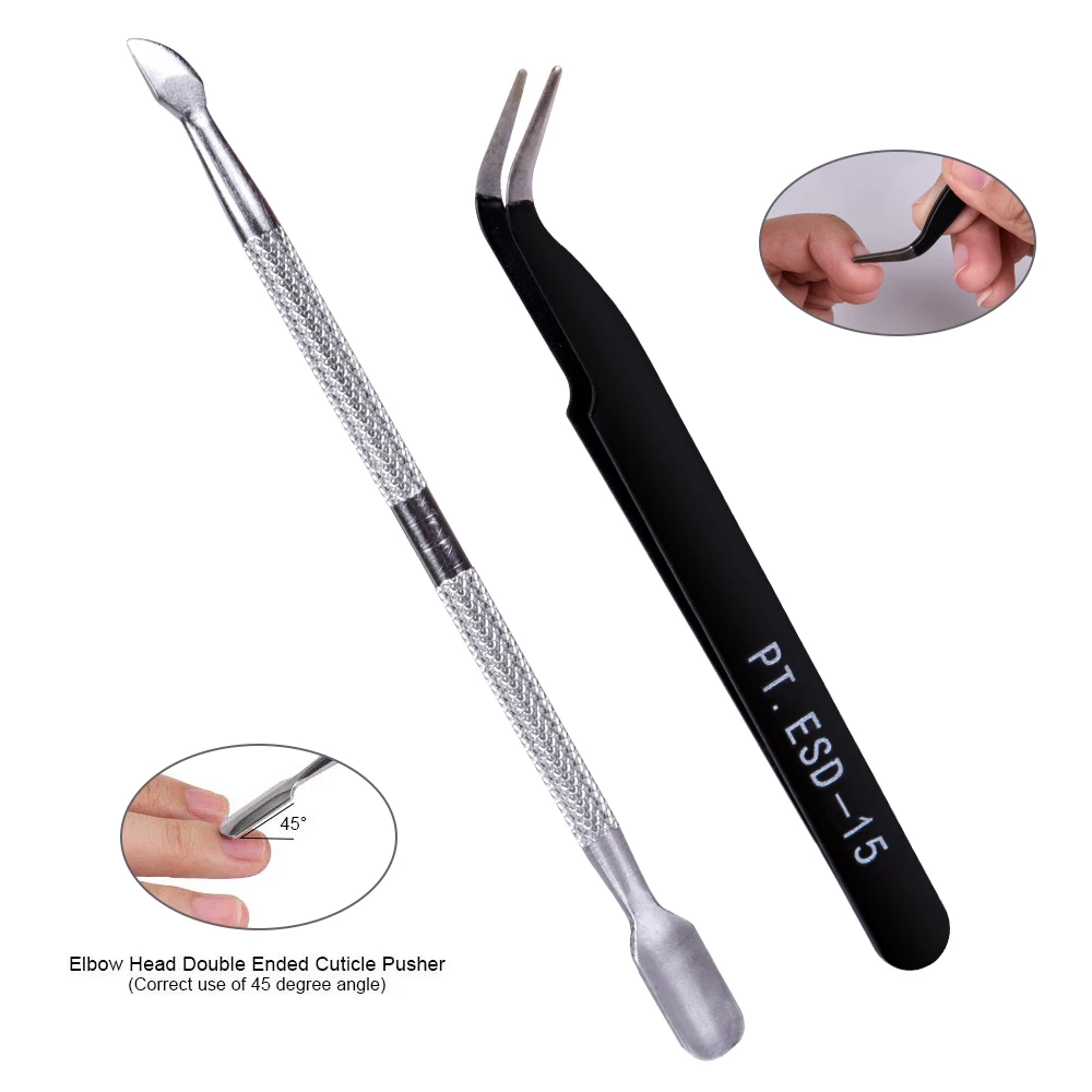 7 шт./лот пилочки для ногтей буфера кутикулы толкатель акриловая кисть Пинцет