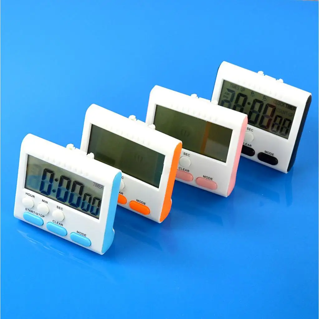 

Portable Digital Timer Clock LCD Screen For Kitchen Cook 4 Colors