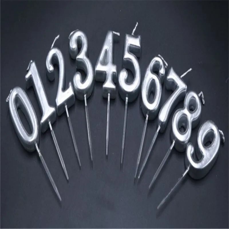 Сверкающие цифровые мини свечи на день рождения детский Принц принцесса