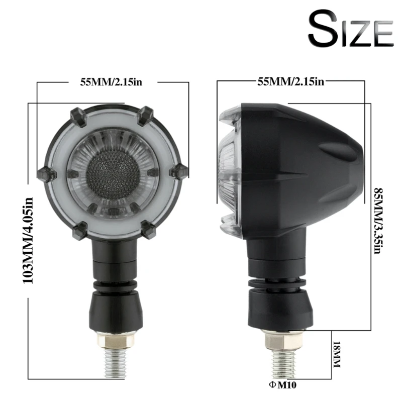 

2pcs Motorcycle Turn signals Motorcycle LED DRL Motorbike Led Indicator Daytime Running Light Flowing Brake Strobe Signal Lamp