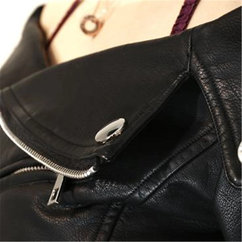 

Autumn Leather Coats Female Oversize Pu Jacket Slim Pu Motorcycle Coat Chaqueta De Moto Woman Strapless Leather Veste Pu Jackets