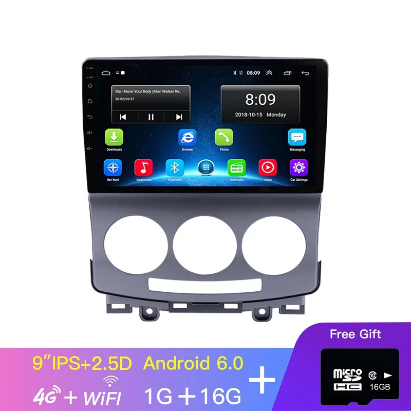 EKIY 9 ''2.5D ips Автомагнитола Aoto мультимедиа для Mazda 5 Android 2005-2010 Автомобильный Gps Navi Навигация стерео аудио 4G видео плеер - Цвет: 1G 16G with 4G