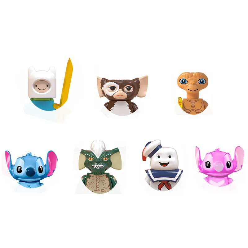 Строительные блоки из мультфильма E.T. Эллиott Stay Puft Finn Gizmo stitch Angie Sonic Игрушки для