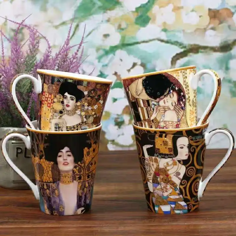 Креативная кружка из костяного фарфора большая емкость простая пара