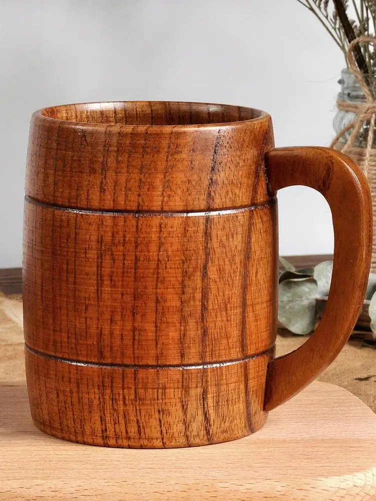 Креативная деревянная чашка в форме бочонка для питья пива чая кофе молока