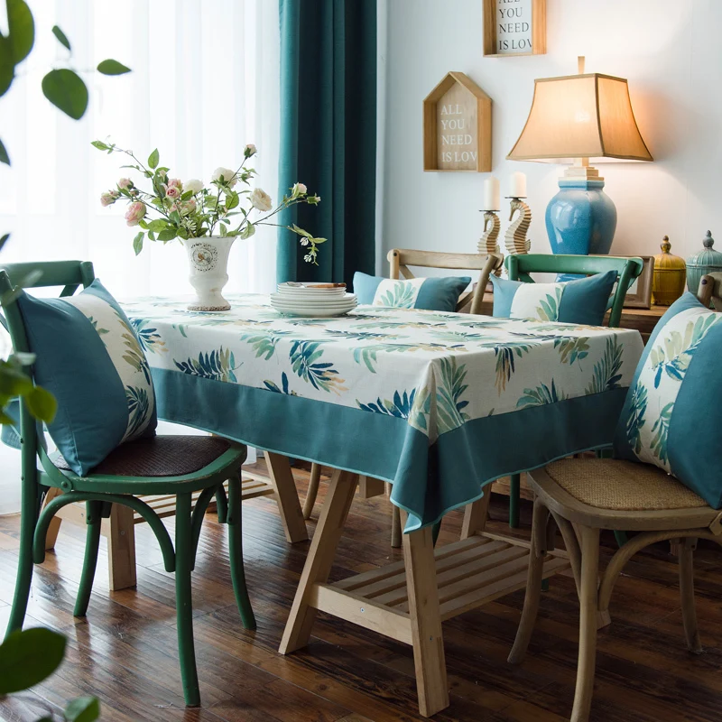 

Yaapeet 1pc Plant Printed Table Cloth Pastoral Square Coffee Table Cover Pretty Leaf Printed Table Cloth Europe Desk Protector