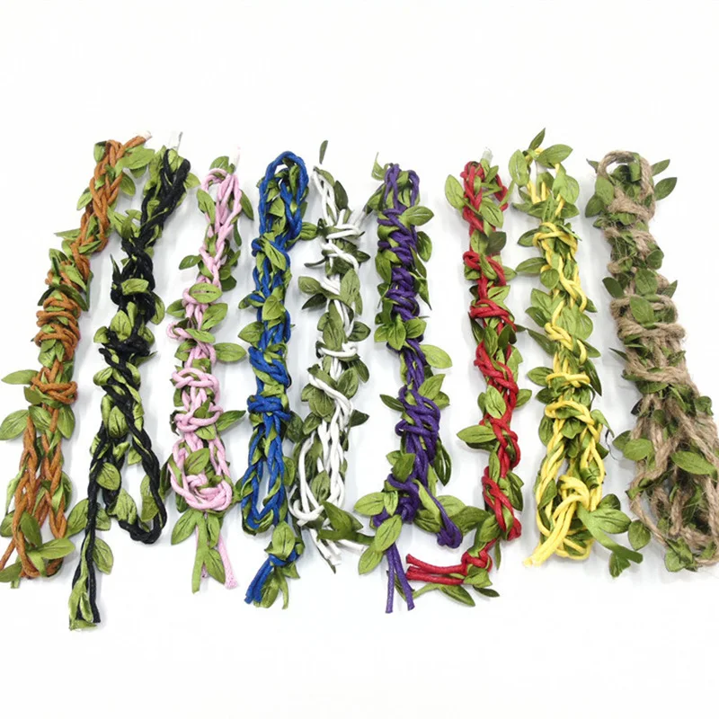 Творческий Горячее предложение 10 метров пеньковая веревка зеленые листья