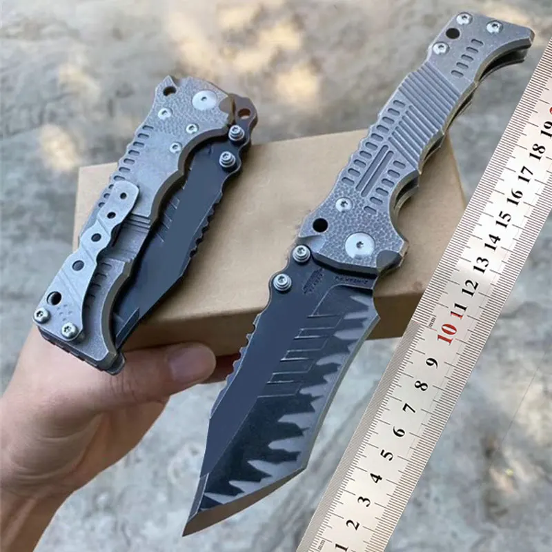 

HOT MBB Z-wear Tool Steel A8 Blade T-1 Series Folding Knife TC4 Titanium Alloy Handle EDC Handmade Tactical Pocket Knives