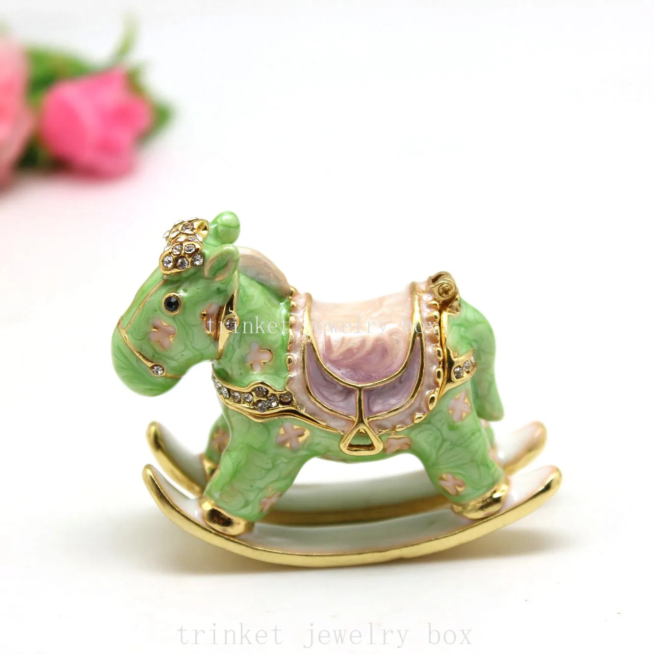 Rocking Horse Trinket Box Decorative Horse Collectible Figurine