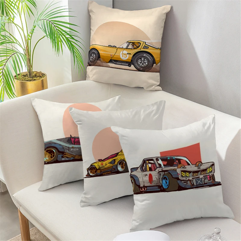 

Fuwatacchi Cool Sports Motorcycle Cushon Cover Decorative Pillow Case For Sofa Home Decor Car Company Pillowcase Memorial Gift