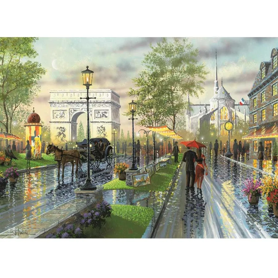 New arrival 5D DIY Diamond Painting Street scenery Embroidery Sale Rainy day abstract landscape Mosaic |