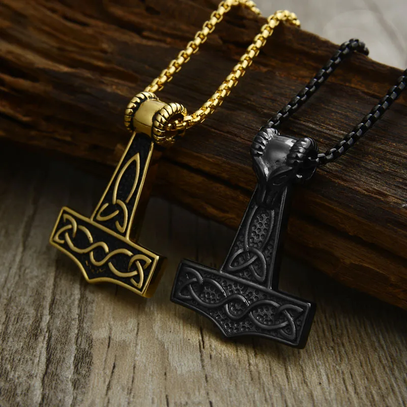 Ожерелье молоток Тора из нержавеющей стали альпака животное оригинальное