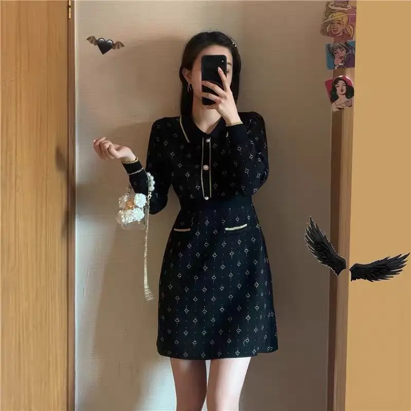 

French style small fragrance knitted dress 2020 new autumn and winter dress small man's temperament