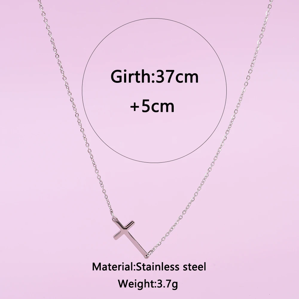 Цепочка с подвеской-крестом для женщин и девушек ожерелье из нержавеющей стали
