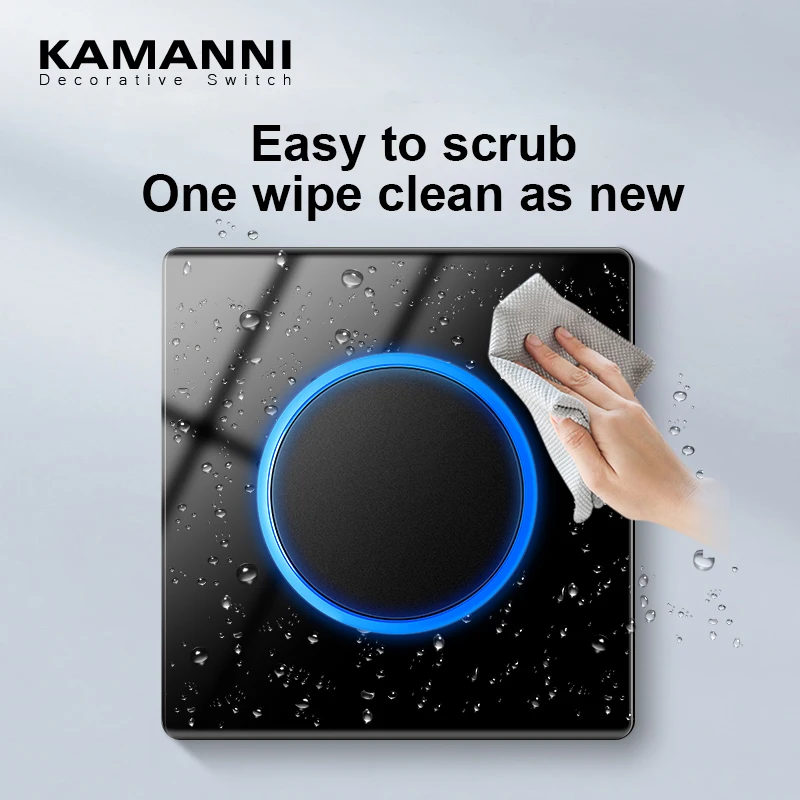 Переключатель света KAMANNI настенный со стеклянной панелью Световой индикатор 1 2 3 4