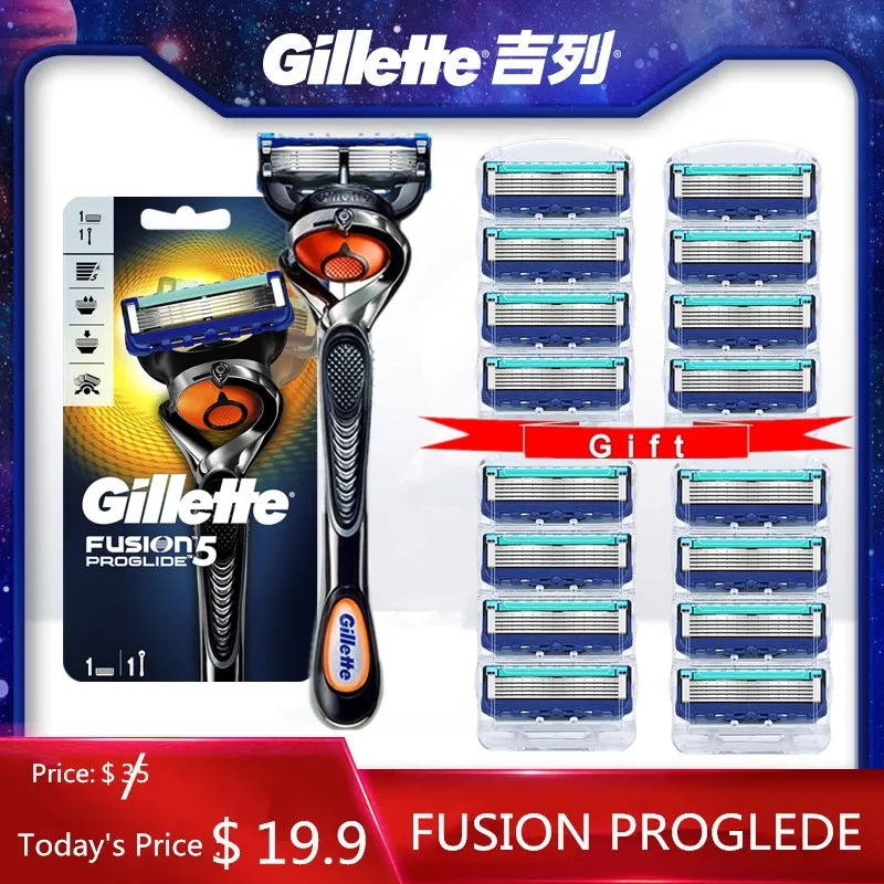 

Gillette Fusion Proglide Men Manual Shaver Razors Machine for Shaving Blades 5 Layer Cassettes With Replacebale Blade Razors