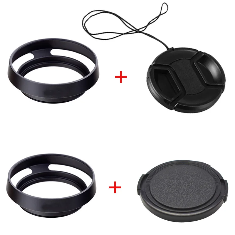 

Metal Vented Lens Hood + lens Cap 40.5mm 43mm 46mm 49mm 52mm 55mm 58mm 62mm 67mm 72mm For Leica Canon Nikon Sony