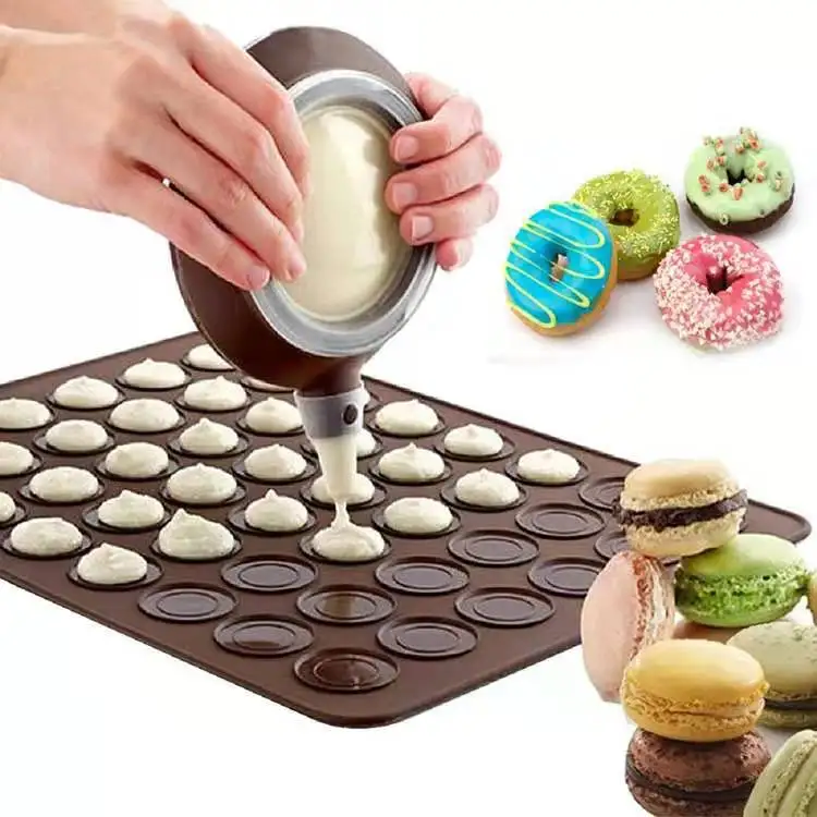 

Silicone Macaron Pastry Oven Baking Mould 30/48 Cavity DIY Cake Roll Mat Cake Pad Baking Mat Molds Patisserie 3D Mould Sheet Mat