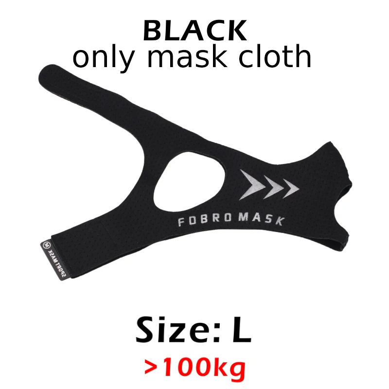 Mask Cloth Black L FDBRO, Спортивная маска, набор, стильная, черная, высокая высота, для тренировок, бега, маски для тренировок, фитнеса, тренажерного зала, велоспорта, велосипедная Спортивная маска, 2,0 - Цвет: Mask Cloth Black L
