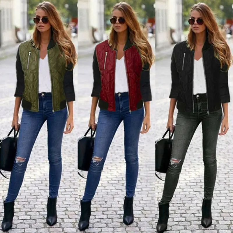 

Women Retro Coats Autumn Winter Warm Streetwear 100% Cotton Jacket Coat Zip Up Biker Casual Slim Jacket S-3XL Roupas Femininas