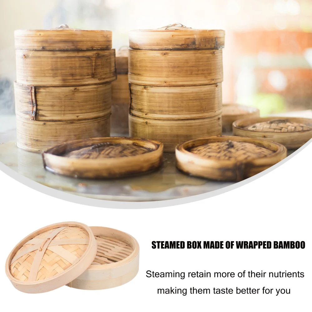 

1 Set Chinese Bamboo Steamer Bamboo Food Steamer with Lid Kitchen Cooking Tool