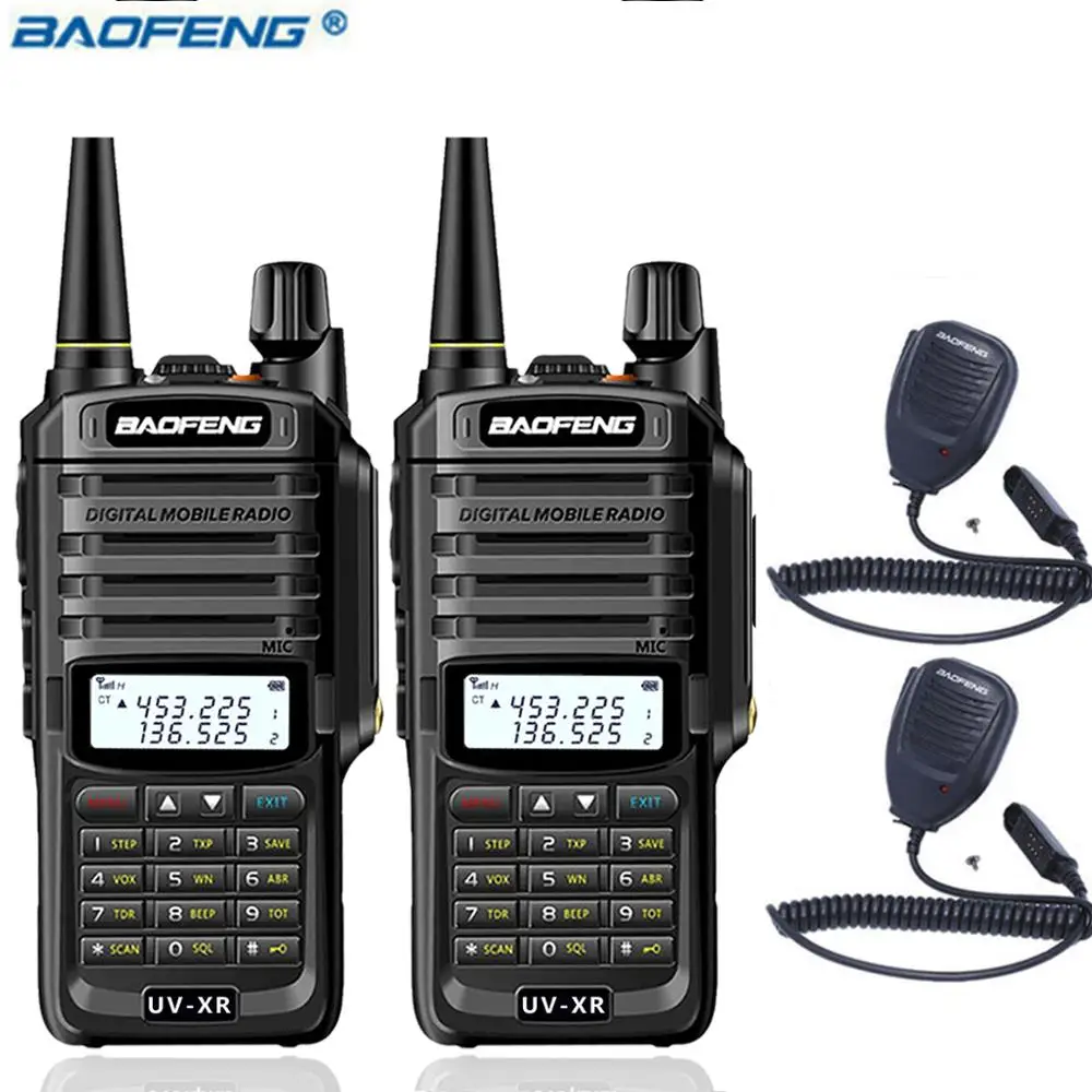 add speaker 2 шт. Baofeng UV-XR 10 Вт Высокая мощность IP67 Водонепроницаемый двухстороннее радио Двухдиапазонная портативная рация для охоты, пешего туризма, дождя - Цвет: add speaker