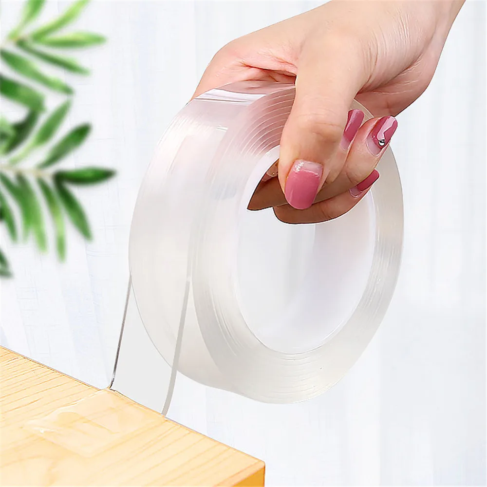 

Transparent Nano Tape Washable Reusable Double-Sided Tape Adhesive Nano-No Trace Paste Removable Glue Cleanable Household