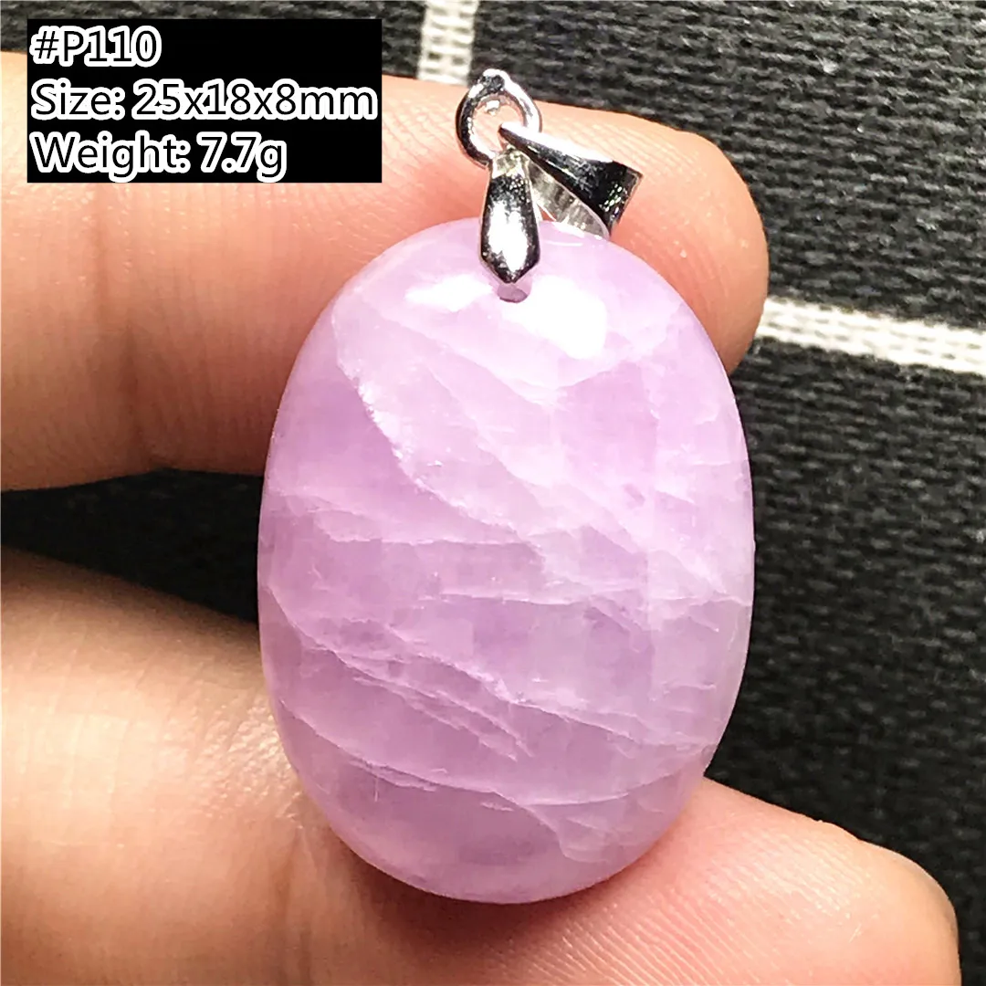 

Топ естественного фиолетового цвета кунцит каменные подвесные украшения для женщин и мужчин, удачи исцеления серебряного цвета с кристаль...