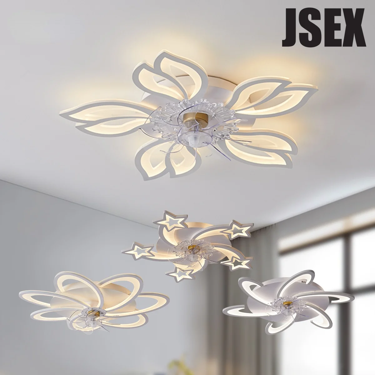 

Nordic Decor LED Ceiling Fan for Living Room Decoration Bedroom Dining Room Ventilador Lamp Ceiling Fan Brightness Light Fixture