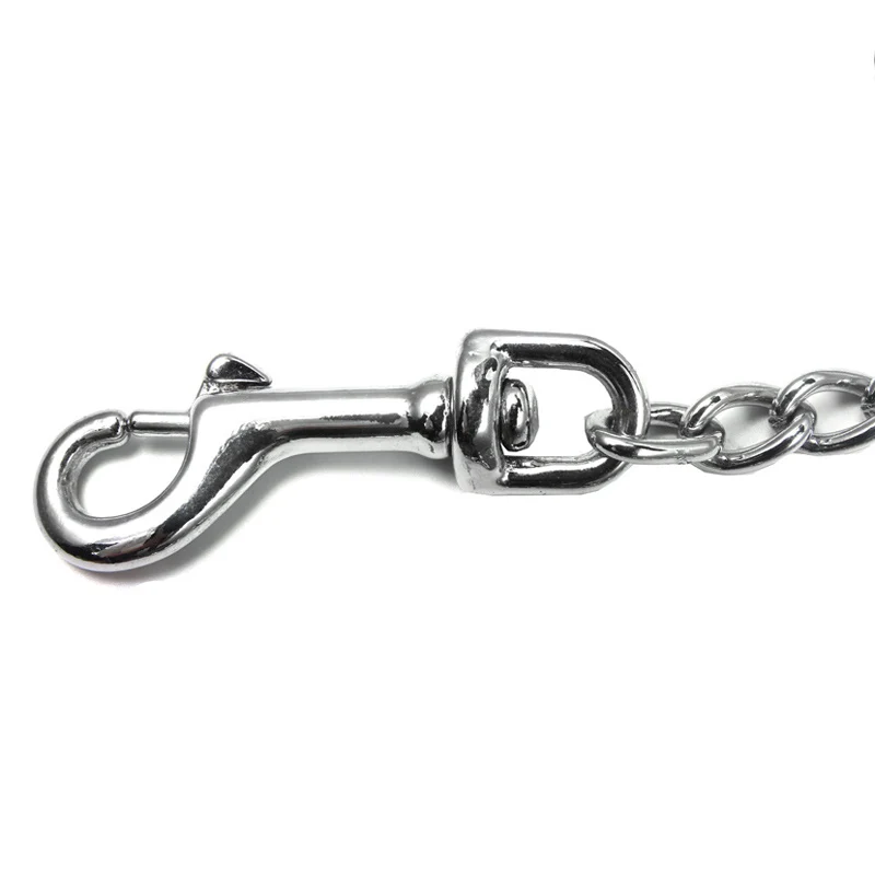 Металлическая Серебристая Двойная Цепочка для собак 40-70 см поводок двух крупных
