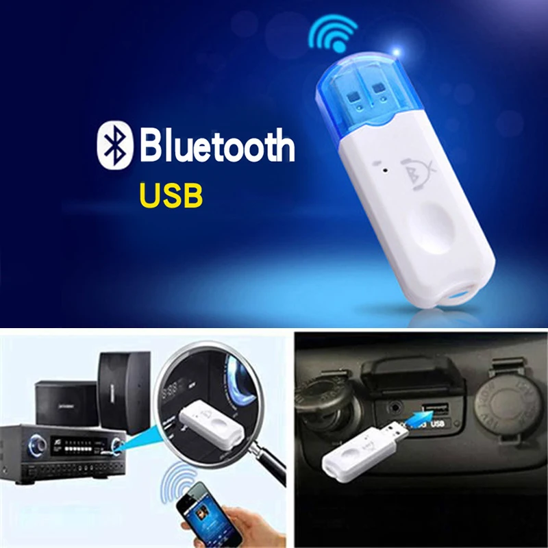 Portable Car USB Bluetooth Adapter Music+call Hands-free Audio Receiver Wireless Transmission For All U Disk Speaker Jacks Plug |