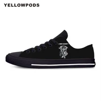 flats classic canvas shoes anarchy hot cool sons low top of women woman black flats 3d print casual fashion shoes