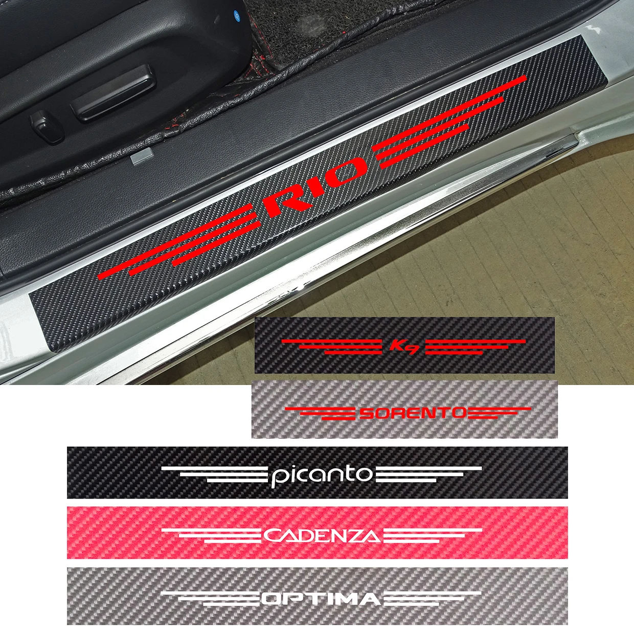 4 шт. углеродного волокна двери автомобиля Наклейка для порога Kia Sportage 3 QL K2 ОПТИМА