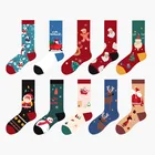 Женские носки Рождественская серия Смешные Мультяшные новогодние носки для новогодней вечеринки лоси Санта Клаус снег хлопковые носки для девочек