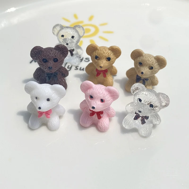 

10Pc Resin Mini Cute Little Sitting Bear Toy Kitchen Living Room Accessories House Miniature Decoration