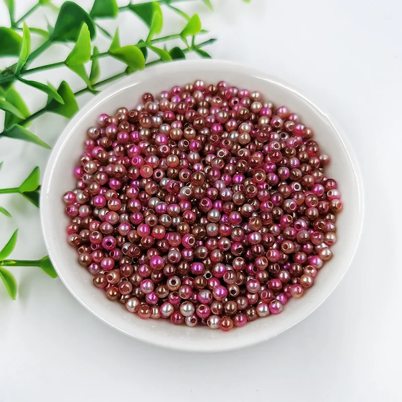 New Mix Rainbow Color Round 3mm ABS Imitation Pearl Plastic Beads Hole 1.0mm Loose Beads Diy Jewelry Necklace Making 1000PCS - Цвет: C10