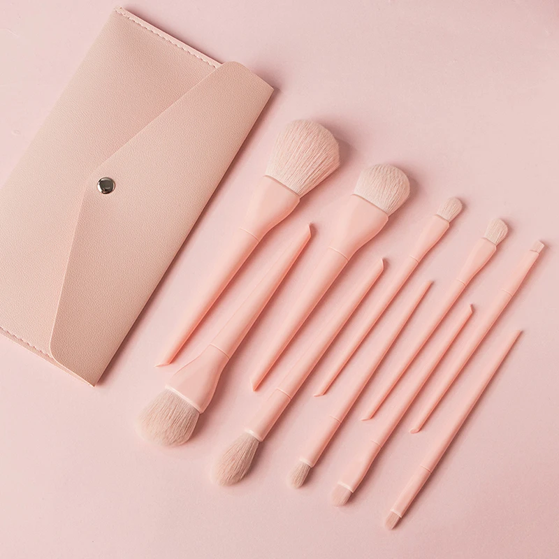 10 шт. наборы кистей для макияжа пудра основа румяна кисть теней конфет зеленый