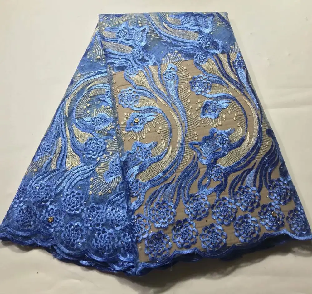 2019 новая небесно голубая африканская кружевная ткань высокого качества модная