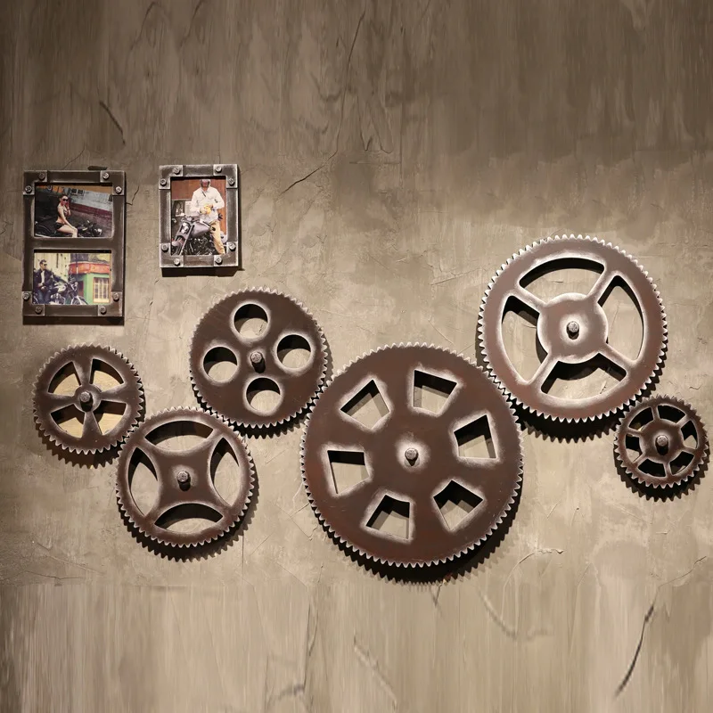 

Retro Loft Industrial Wind Wall Hanging Bar Restaurant Wrought Iron Pendant Wall Decoration Combination Wall Decoration