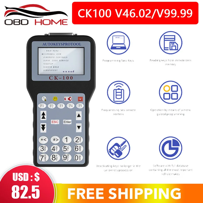 CK100 Авто ключевой программист иммобилайзер транспондер последняя V46.02 работает