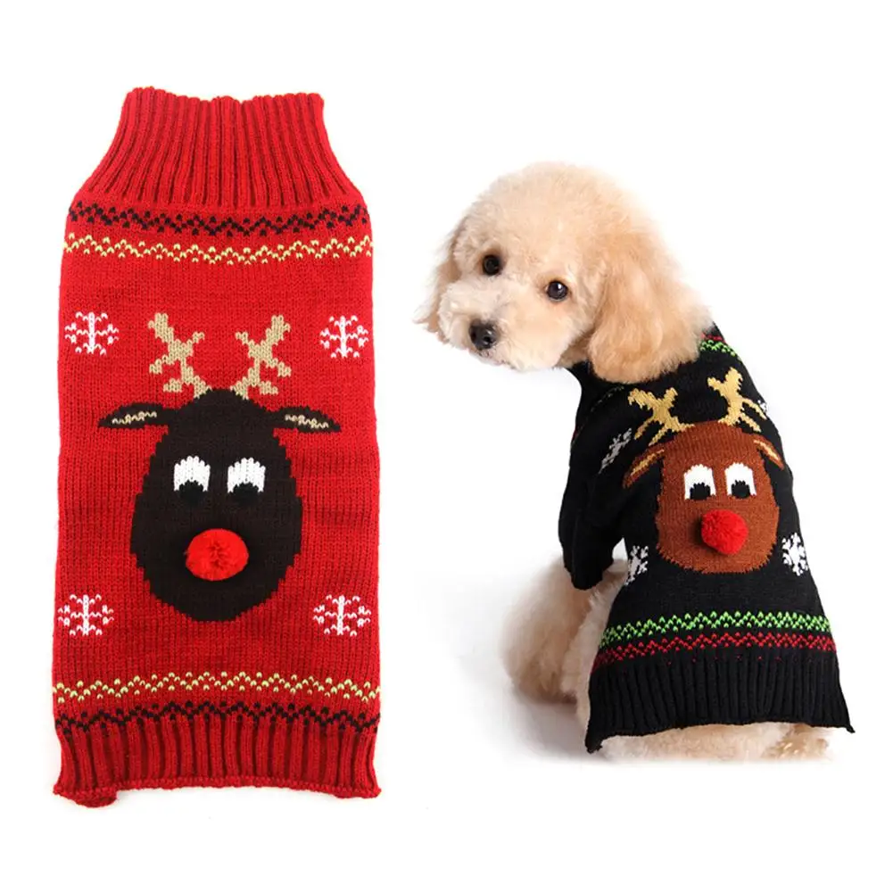 Рождественская одежда для домашних собак и котов милый свитер с изображением