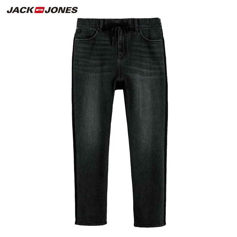 JackJones джинсы мужские черные эластичные свободные прямые базовая мужская одежда