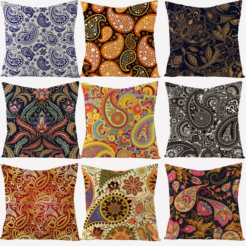 Наволочка в стиле бохо из хлопка и льна 45x45 | Дом сад