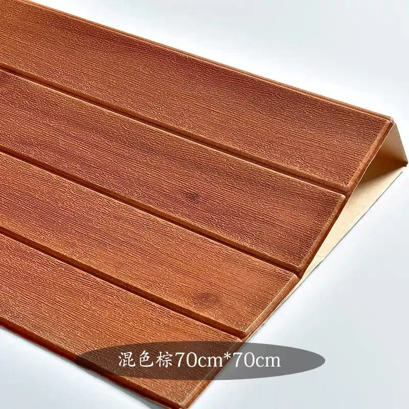 Self adhesive Самоклеющиеся 3D деревянные обои для гостиной ТВ фон настенная юбка пена обои спальня домашний Декор 3D наклейки на стену - Цвет: Self adhesive