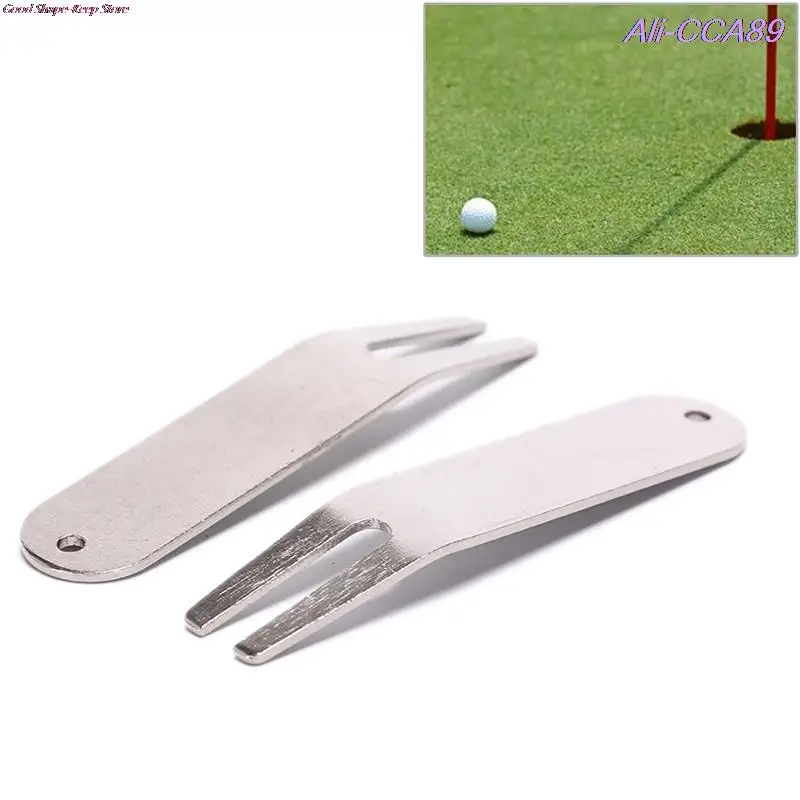 

Rvs Golf Graszode Reparatie Tool Switchblade Pitch Groove Cleaner Magnetische Golf Hooivork Putting Golf Training