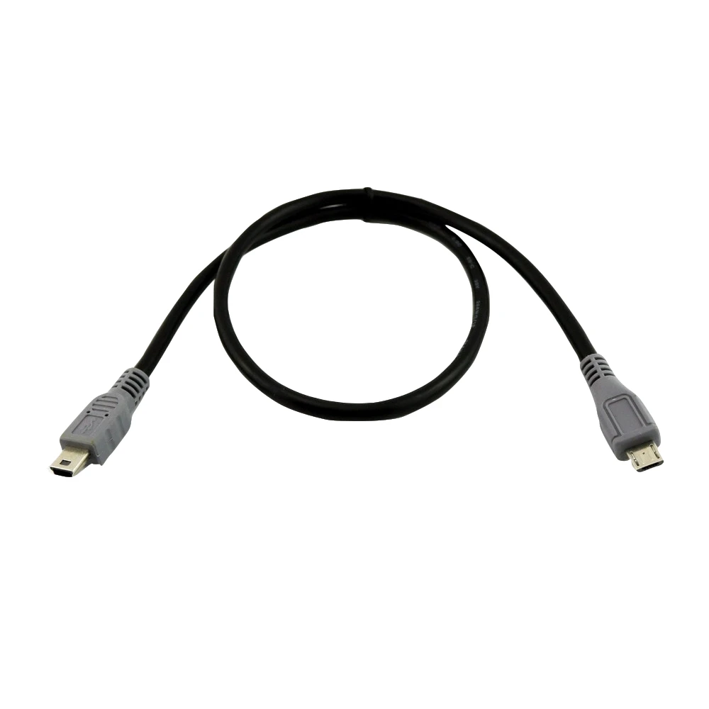 10 шт. Mini USB B Мужской к Micro USB 5-контактный штекер кабеля для передачи данных OTG адаптер конвертер мужчина к штырь, кабель 50 см/1.5ft