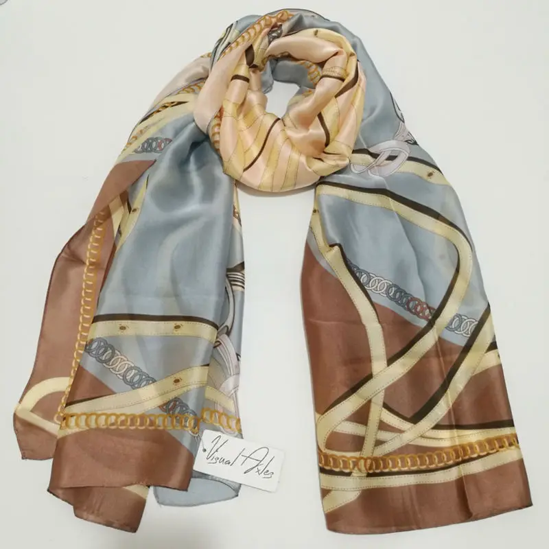 Модный женский шарф из натурального шифона роскошный брендовый с турецким