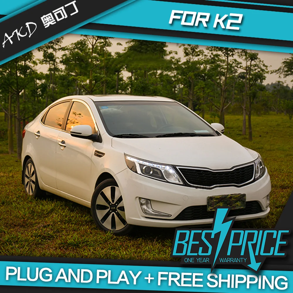 Автомобильные фары AKD для Kia K2 Rio 2011-2014 светодиодсветодиодный ходовые огни