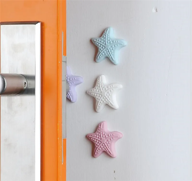 Luminous Silicone Rubber Starfish Star Pad Mute To Protect The Wall Self Adhesive Stickers Door Stopper  Дом и